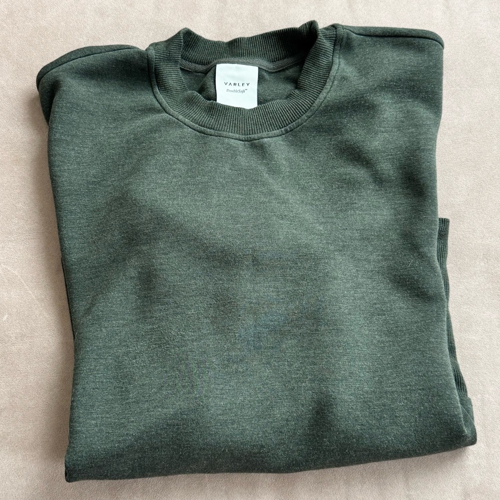 Varley Lowry Sweat doublesoft sweatshirt olive marl green like new large - Picture 13 of 14